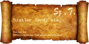 Szatler Terézia névjegykártya